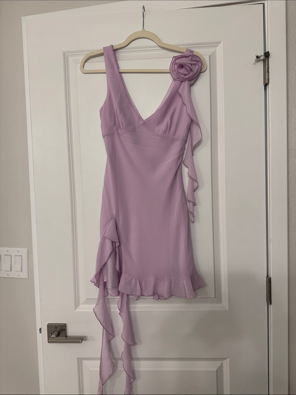 White Fox - Lavender Ruffle Mini Dress